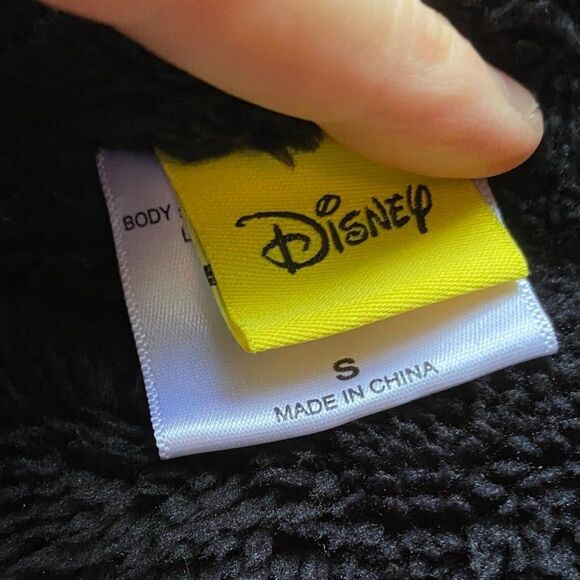 Disney Mickey Mouse Kids size S (6-7) sherpa lined hoodie jacket Black grey - Picture 6 of 11